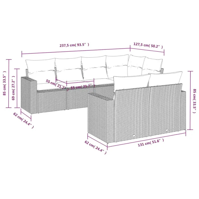 Zwart materiaal loungeset van gepoedercoat staal voor je tuin of terras - Tuinsets