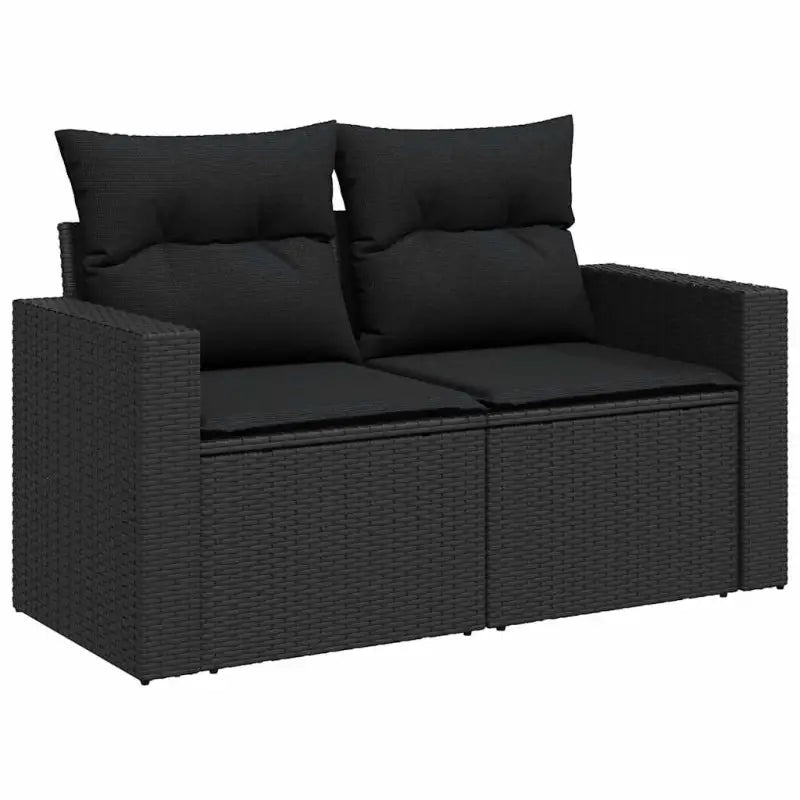 Zwart materiaal loungeset van gepoedercoat staal voor je tuin of terras - Tuinsets