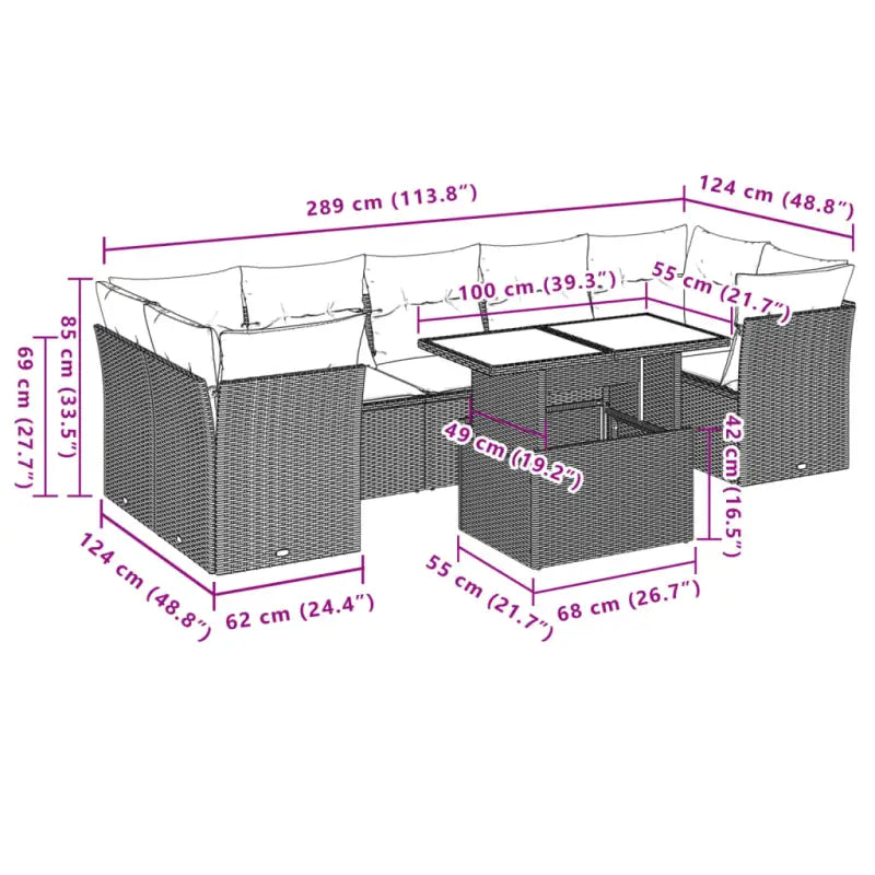 Zwart materiaal loungeset van gepoedercoat staal voor je tuin of terras - Tuinsets