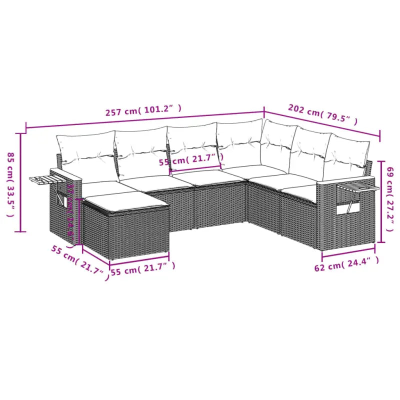 Zwart materiaal loungeset van gepoedercoat staal voor je tuin of terras - Tuinsets