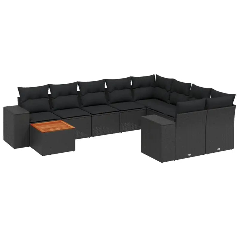 Zwart materiaal loungeset van gepoedercoat staal voor je tuin of terras - Tuinsets