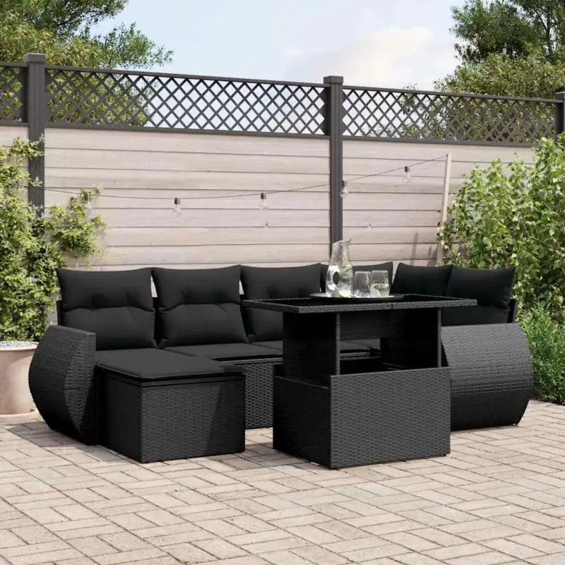 Zwart materiaal loungeset van gepoedercoat staal voor je tuin of terras - Zwart / zonder opbergruimte - Tuinsets