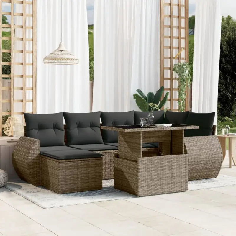 Zwart materiaal loungeset van gepoedercoat staal voor je tuin of terras - Grijs / zonder opbergruimte - Tuinsets