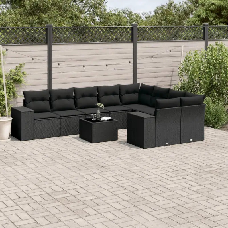 Zwart materiaal loungeset van gepoedercoat staal voor je tuin of terras - Tuinsets