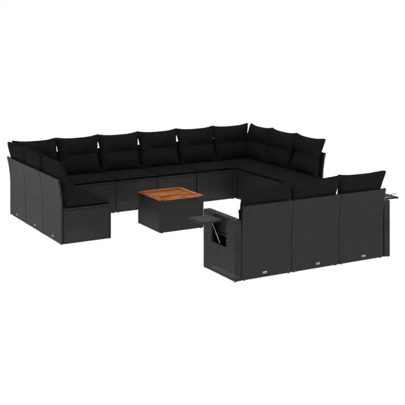 Zwart materiaal loungeset van gepoedercoat staal voor tuin en terras - Tuinsets