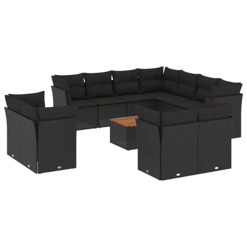 Zwart materiaal loungeset van gepoedercoat staal voor tuin of terras - Tuinsets