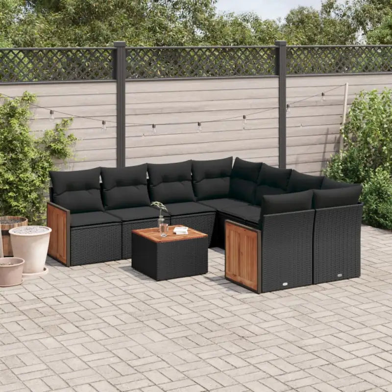 Zwart materiaal loungeset van gepoedercoat staal voor tuin of terras - Tuinsets