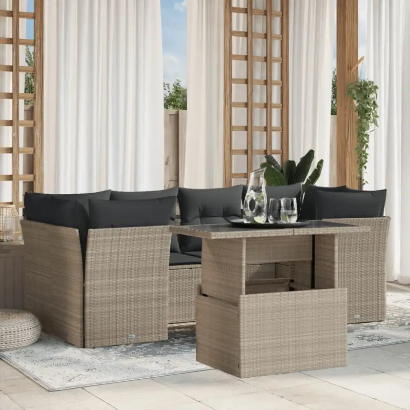 Zwart materiaal loungeset van gepoedercoat staal voor tuin of terras - Lichtgrijs - Tuinsets