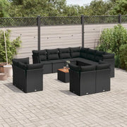 Zwart materiaal loungeset van gepoedercoat staal voor tuin of terras - Tuinsets