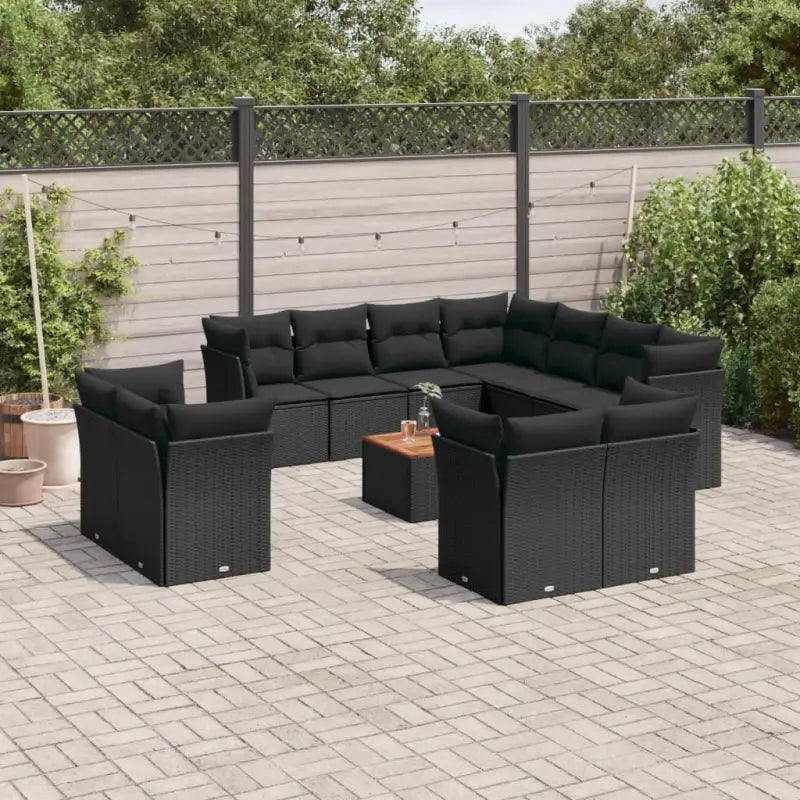 Zwart materiaal loungeset van gepoedercoat staal voor tuin of terras - Tuinsets