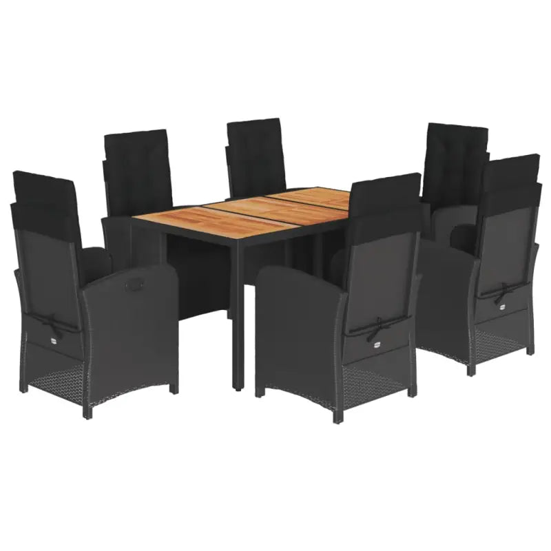 Zwart materiaal poly rattan tuinset voor een comfortabele zitervaring - Tuinsets