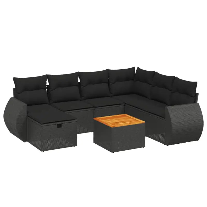 Zwart materiaal tuinset met gepoedercoat staal en afmetingen - Tuinsets