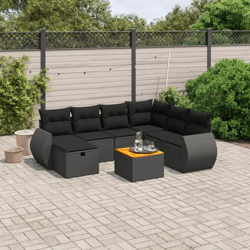 Zwart materiaal tuinset met gepoedercoat staal en afmetingen - Tuinsets