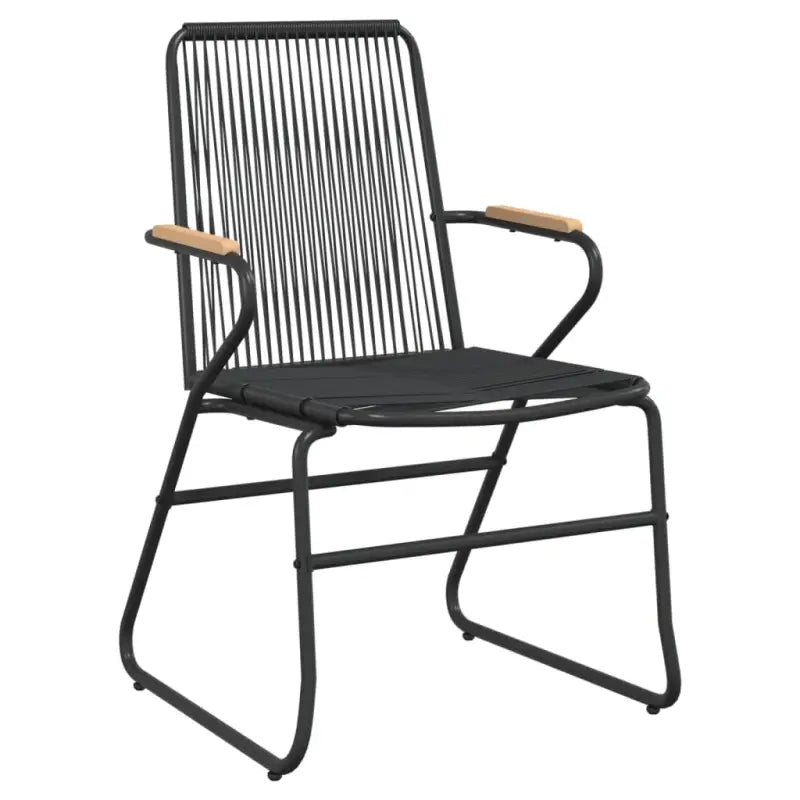 Zwart materiaal Tuinset met gepoedercoat staal en duurzaam PVC-rattan - 5 - Tuinsets