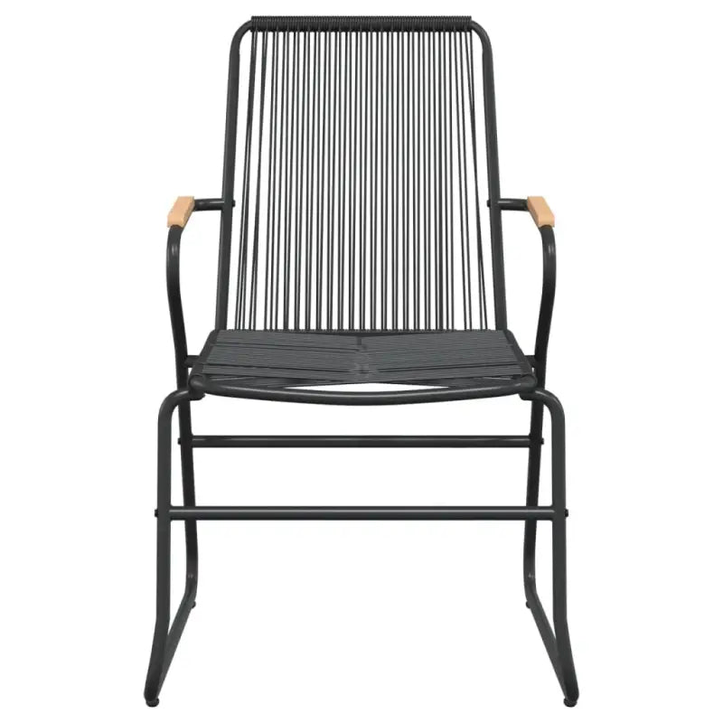 Zwart materiaal Tuinset met gepoedercoat staal en duurzaam PVC-rattan - 5 - Tuinsets
