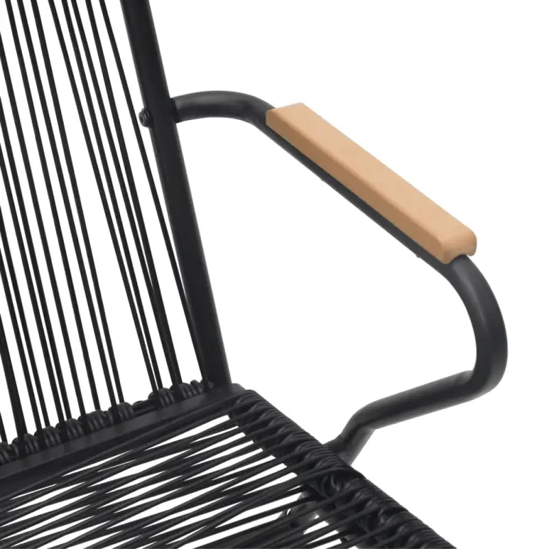 Zwart materiaal Tuinset met gepoedercoat staal en duurzaam PVC-rattan - 5 - Tuinsets