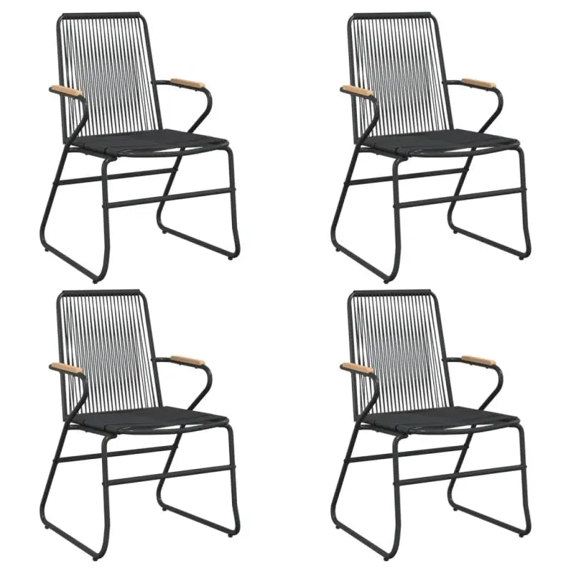 Zwart materiaal Tuinset met gepoedercoat staal en duurzaam PVC-rattan - 5 - Tuinsets