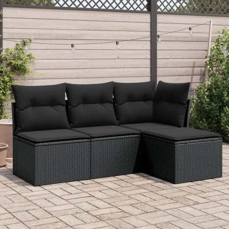 Zwart materiaal tuinset met gepoedercoat staal voor buiten ontspanning - Tuinsets