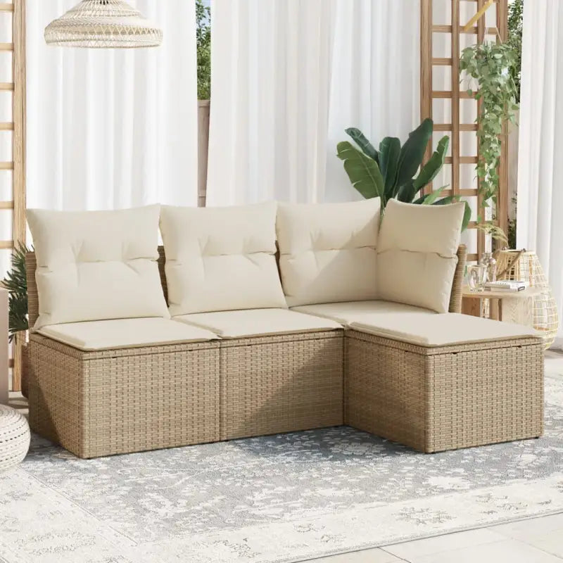 Zwart materiaal tuinset met gepoedercoat staal voor buiten ontspanning - beige en crèmekleurig / Zonder tafel - Tuinsets
