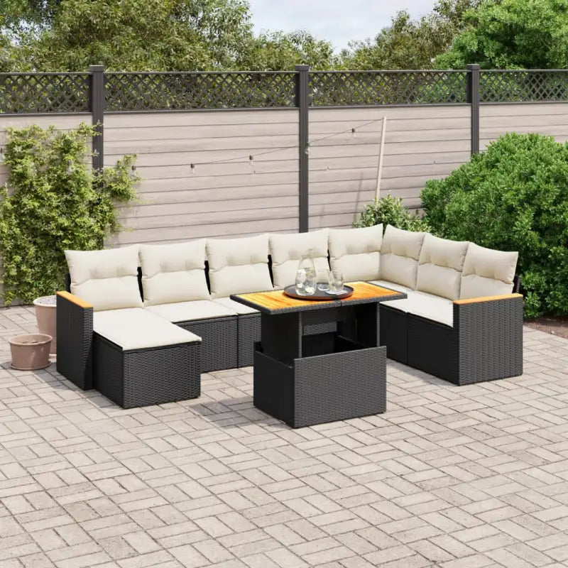 Zwart materiaal tuinset met gepoedercoat staal voor buitencomfort - Zwart en crème / zonder opbergruimte - Tuinsets