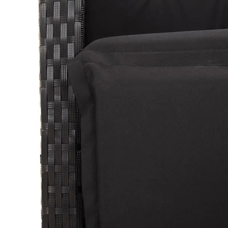 Zwart materiaal tuinset met poly rattan gemakkelijk schoon te maken - Tuinsets