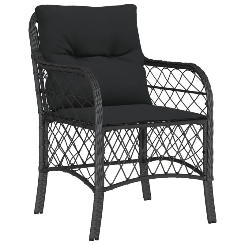 Zwart materiaal tuinset met poly rattan voor gemakkelijk schoon en duurzaam genot - Tuinsets