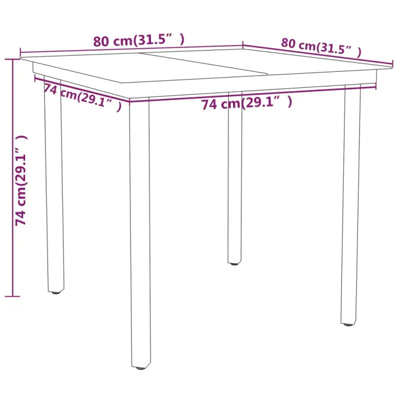 Zwart materiaal tuinset met stabiele gepoedercoate tuintafel - Tuinsets