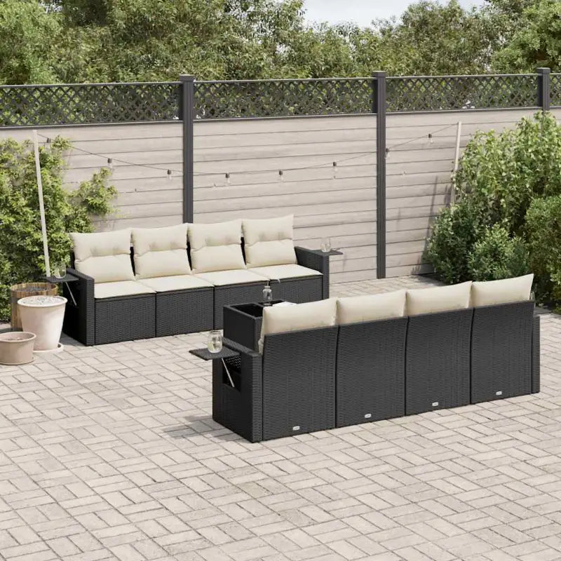 Zwart materiaal tuinset met waterdichte tas en gepoedercoat staal - Zwart en crème - Tuinsets