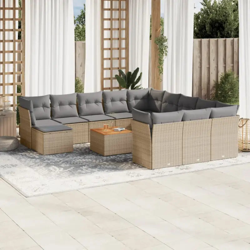 Zwart materiaal tuinset met waterdichte tas en gepoedercoat staal - beige mix en lichtgrijs - Tuinsets