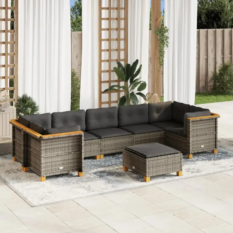 Zwart materiaal tuinsets met natuurlijke olieafwerking en afmetingen - Grijs / Dichtgeweven - Tuinsets