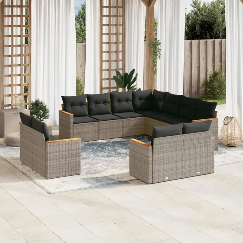 Zwart materiaal tuinsets met waterdichte tas en gepoedercoat staal - Grijs / Zonder tafel - Tuinsets