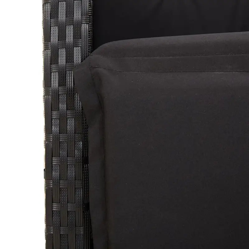 Zwart materiaal tuinstoelen met poly rattan en gemakkelijk schoon te maken - Tuinsets