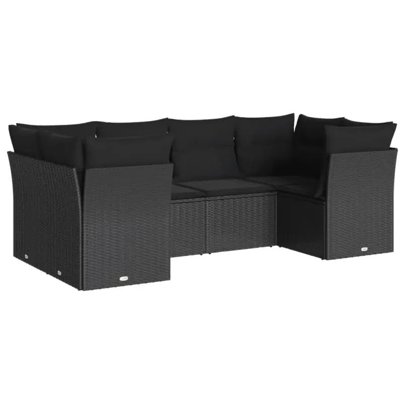 Zwart materiaal tuinstoelenset met poly rattan en gepoedercoat staal - Tuinsets