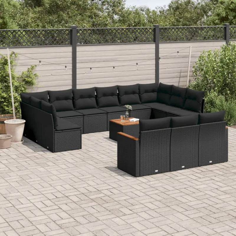 Zwart material loungeset met gepoedercoat staal en waterdichte tas - Tuinsets