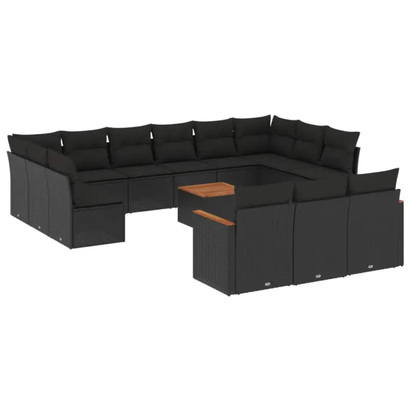 Zwart material loungeset met gepoedercoat staal en waterdichte tas - Tuinsets