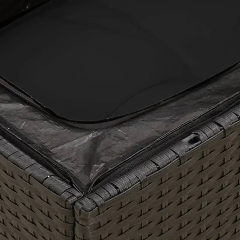 Zwart Material Loungeset met Waterdichte Tas en Gepoedercoat Staal - Tuinsets