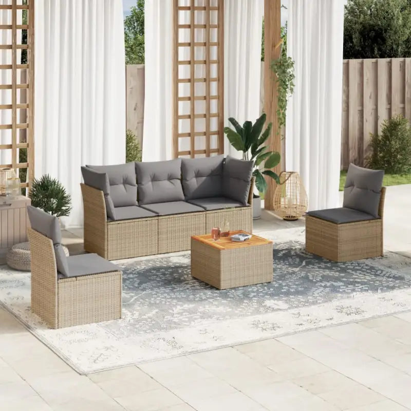 Zwart Material Loungeset met Waterdichte Tas en Gepoedercoat Staal - beige mix en lichtgrijs - Tuinsets