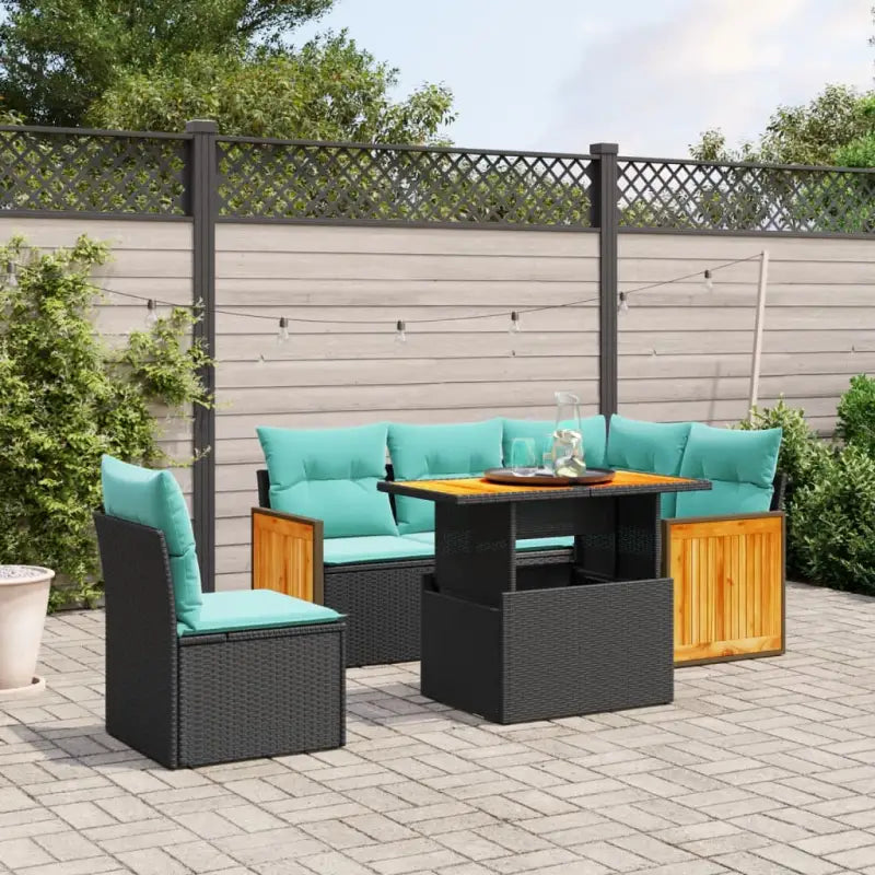 Zwart materialen loungeset met gepoedercoat staal en comfortabele afmetingen - Zwart / zonder opbergruimte - Tuinsets