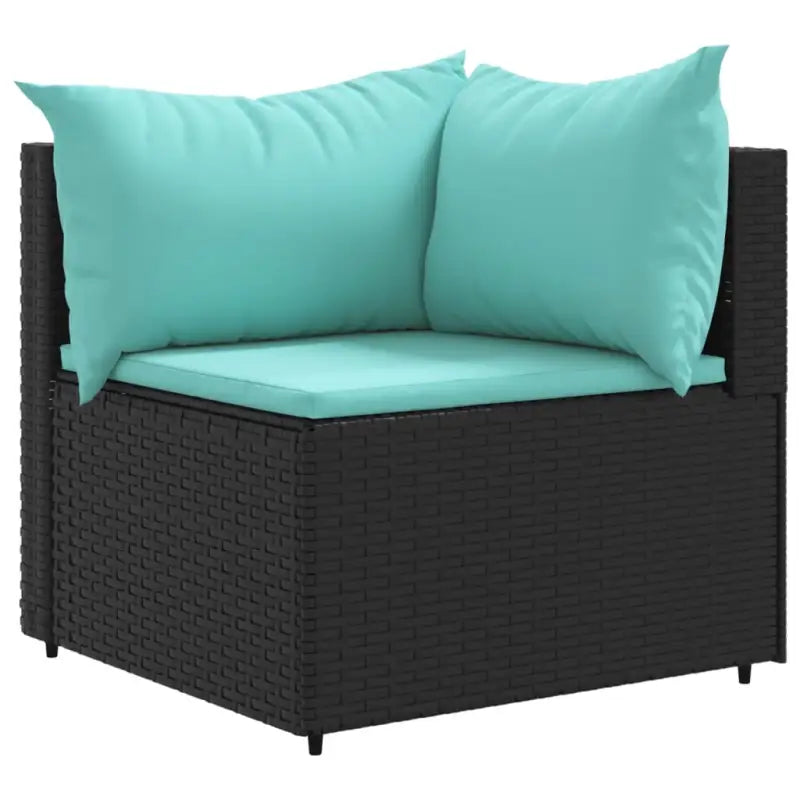 Zwart materialen loungeset met gepoedercoat staal en comfortabele afmetingen - Tuinsets