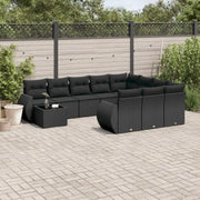 Zwart materialen loungeset met waterdichte tas en gepoedercoat staal - Tuinsets