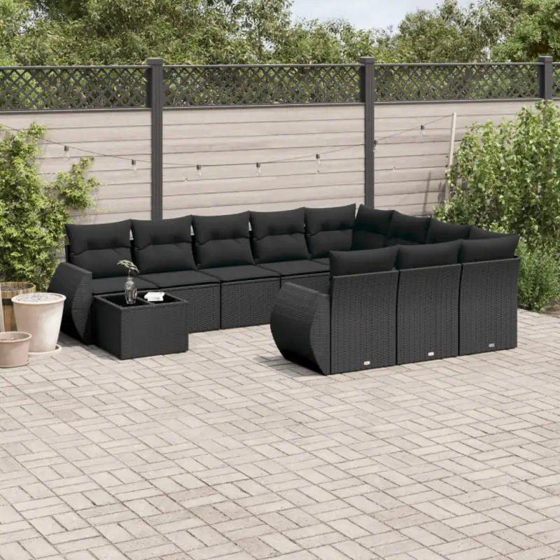 Zwart materialen loungeset met waterdichte tas en gepoedercoat staal - Tuinsets