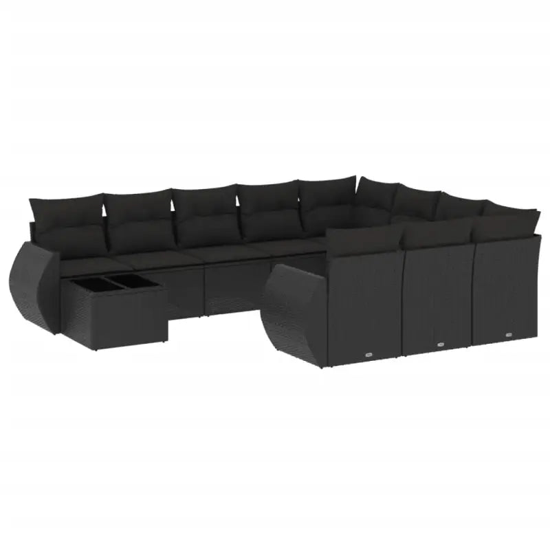 Zwart materialen loungeset met waterdichte tas en gepoedercoat staal - Tuinsets