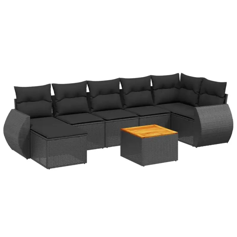 Zwart materialen loungeset met waterdichte tas en gepoedercoat staal - Tuinsets