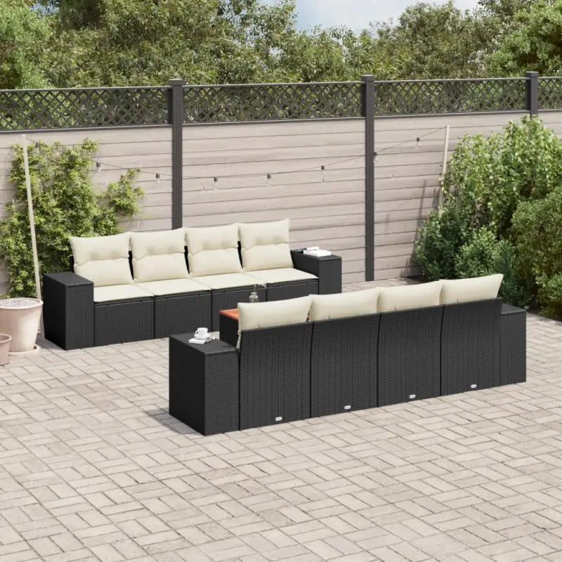 Zwart materialen loungeset van gepoedercoat staal voor tuin of terras - Tuinsets