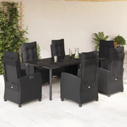 Zwart poly rattan tuinset gemakkelijk schoon en onderhoudsarm - Tuinsets