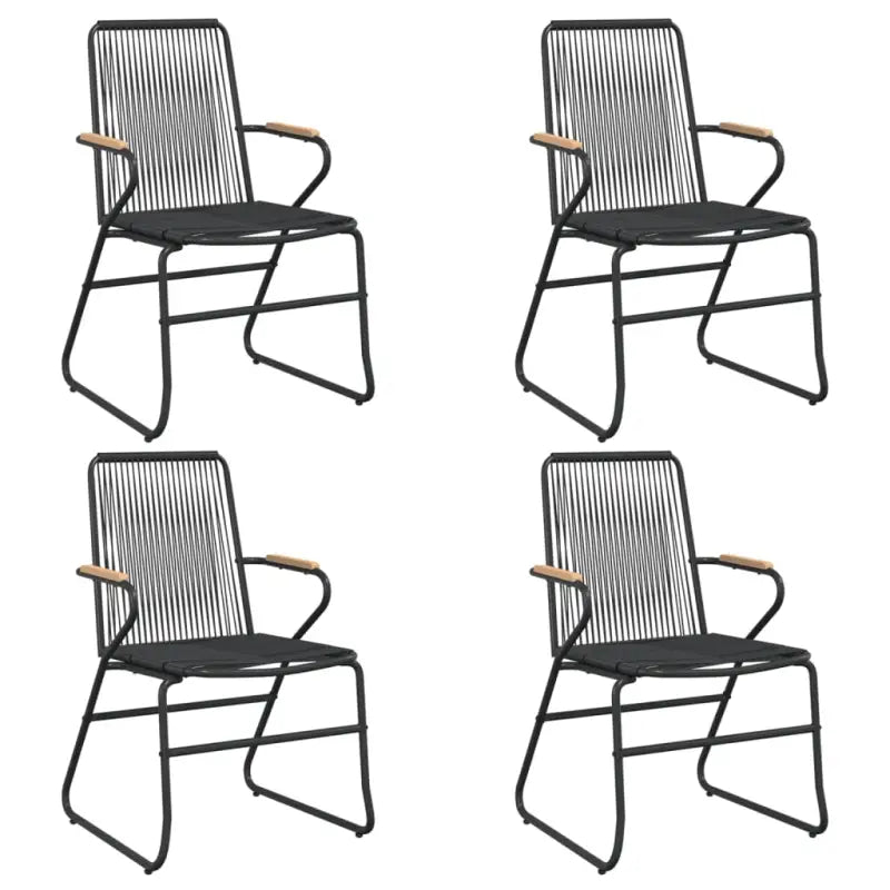 Zwart tuinmeubelset met gehard glas en gepoedercoat staal - Tuinsets