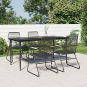 Zwart tuinmeubelset met gehard glas en gepoedercoat staal - Tuinsets