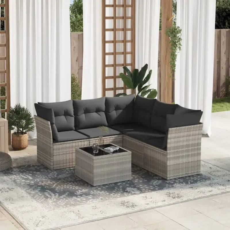 Zwart tuinset met waterdichte tas en gepoedercoat stalen constructie - Lichtgrijs / Met tafel - Tuinsets