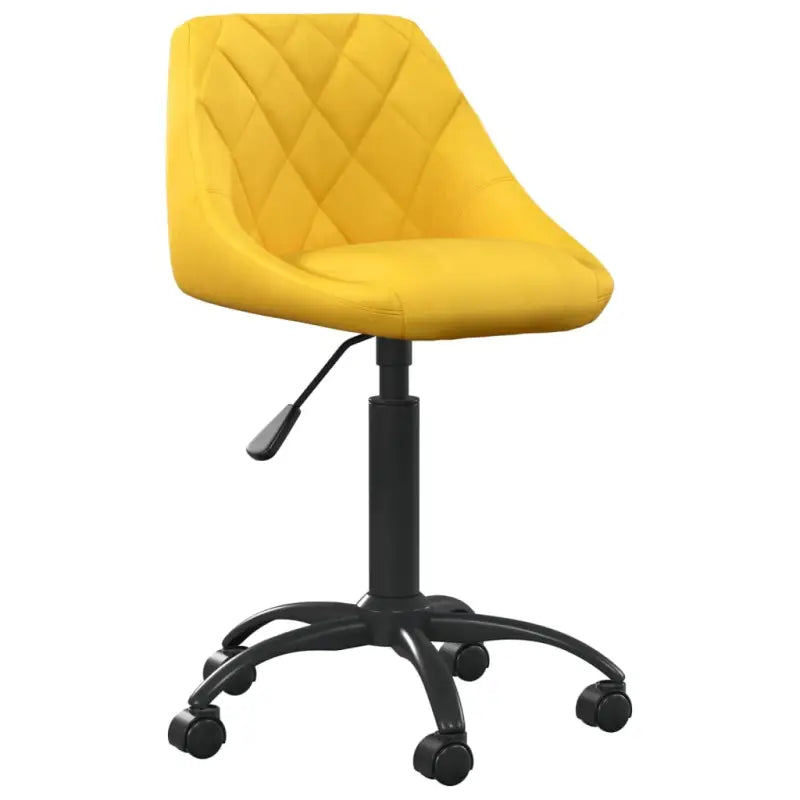 Zwarte gepoedercoate verstelbare bureaustoel met fluwelen zitcomfort - Mosterdgeel / 1 - Bureaustoelen