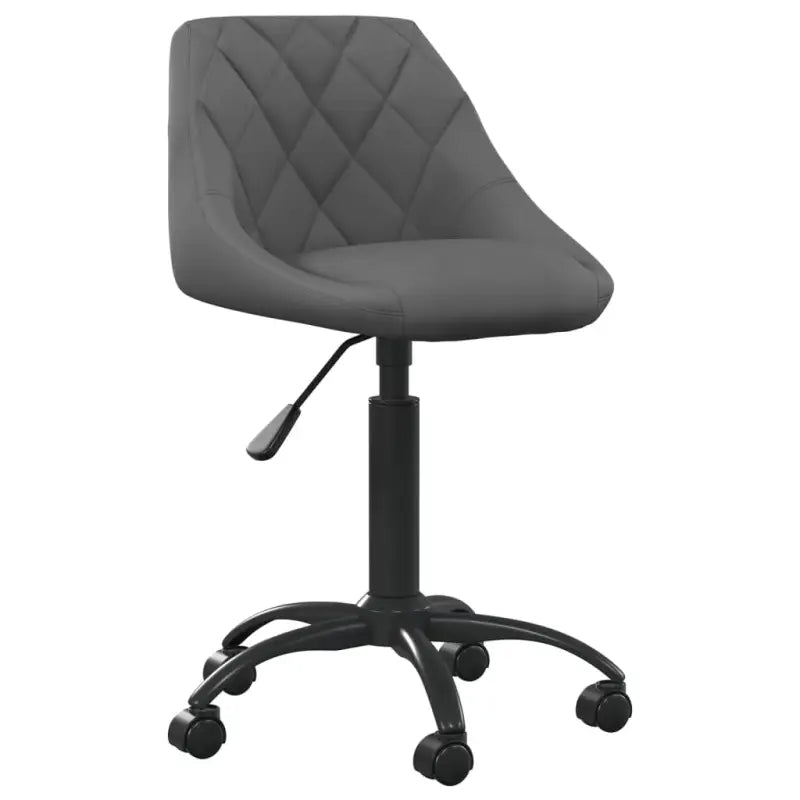 Zwarte gepoedercoate verstelbare bureaustoel met fluwelen zitcomfort - Donkergrijs / 1 - Bureaustoelen